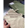 Summer Thin Export Cut Label Middle Pants Men's Linen