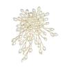 Women Brooch Hand-Woven Irregular Imitation Pearls Brooch Suit Coat Collar