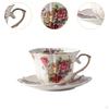 Ceramic Coffee Mug Milk Teaware Floral Pattern Coffeeware Smooth Tea Cups and Saucers Set Teacup