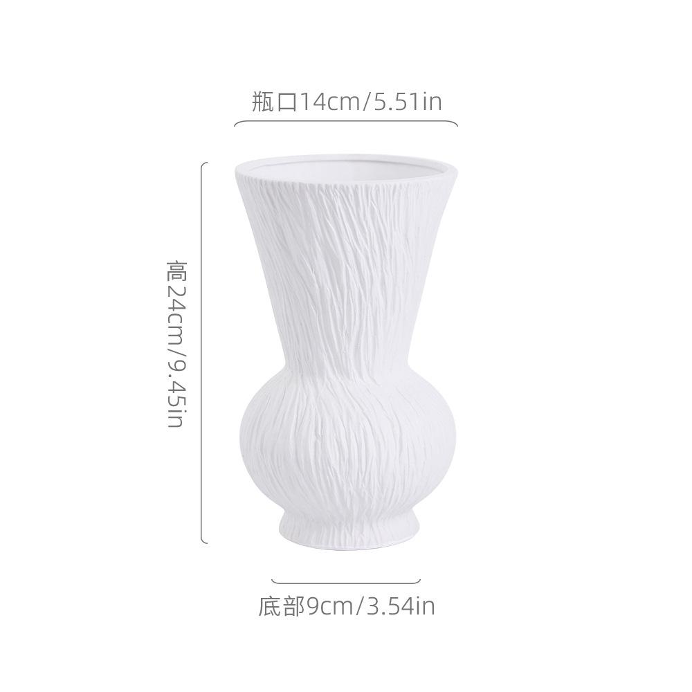 White Ceramic Vase Frosted Black Vase Decorative Ornament Fresh and Dried Flower Arrangement Vases Living Room Decoration Vases
