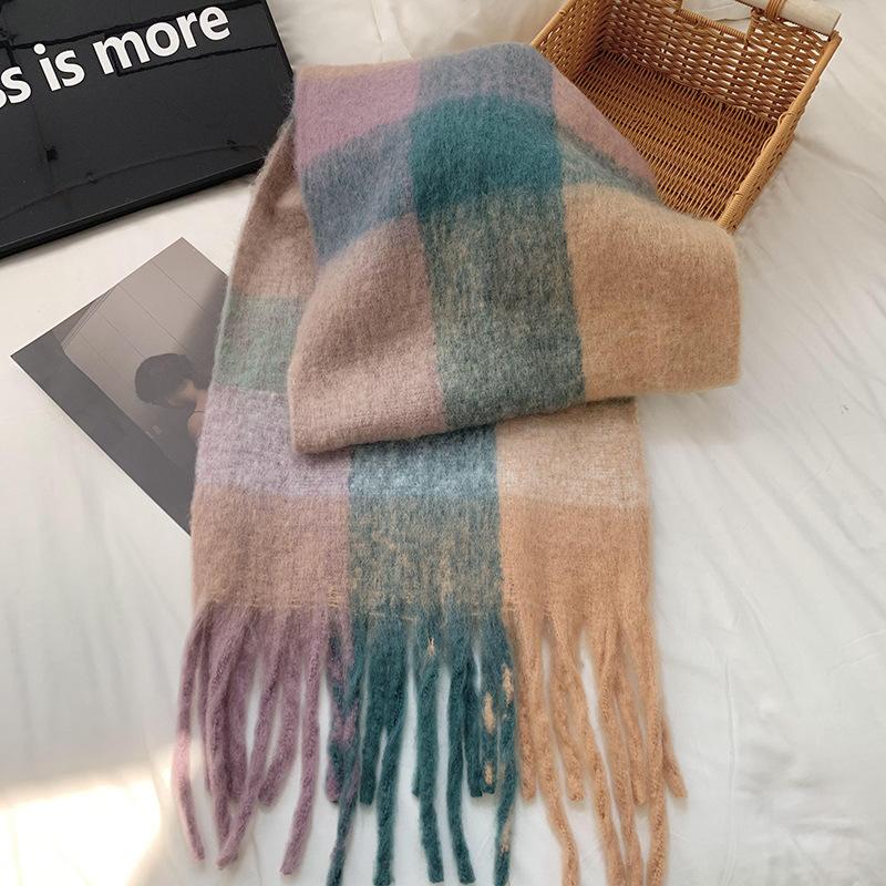 Knitted scarf Thickened warm scarf Women's winter high-end warm scarf Scarf Shawl