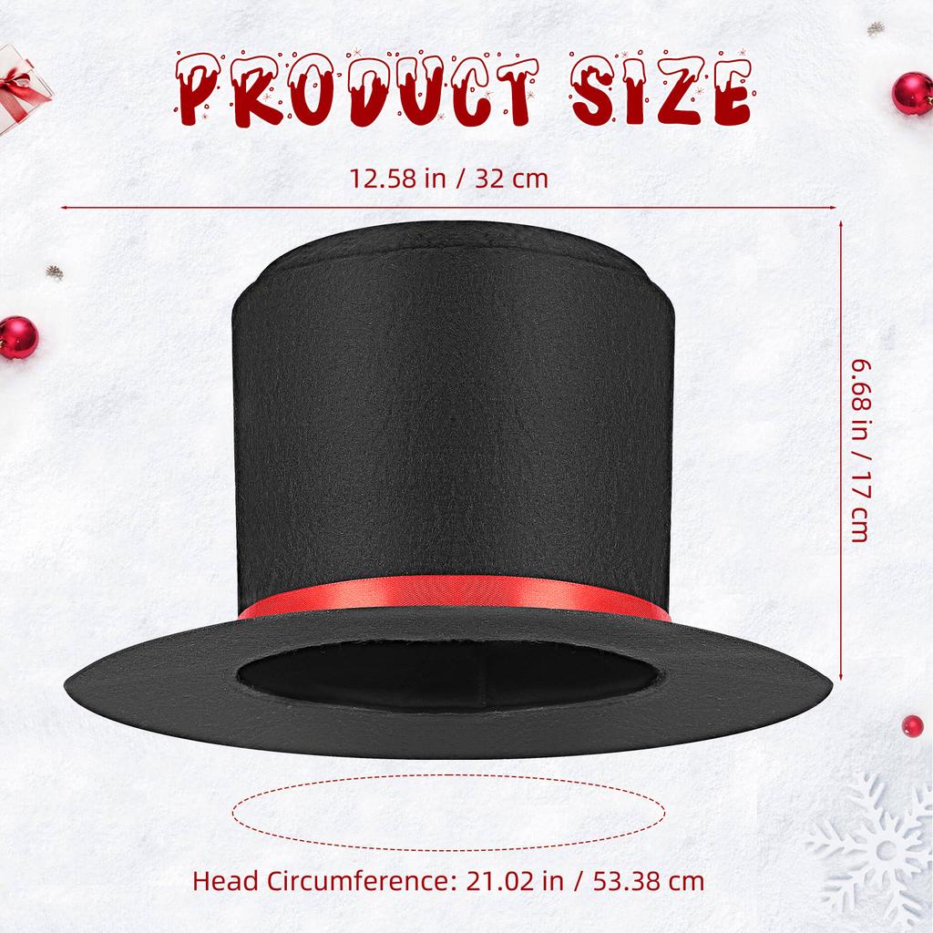 1pc Snowman Hat Diy Christmas Decoration Fabric Cap Holiday Winter Party Outdoor Festive Decor Craft Gift Magician Style