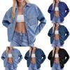 Women's Color Washed Retro Loose Casual Denim Shirt Jacket