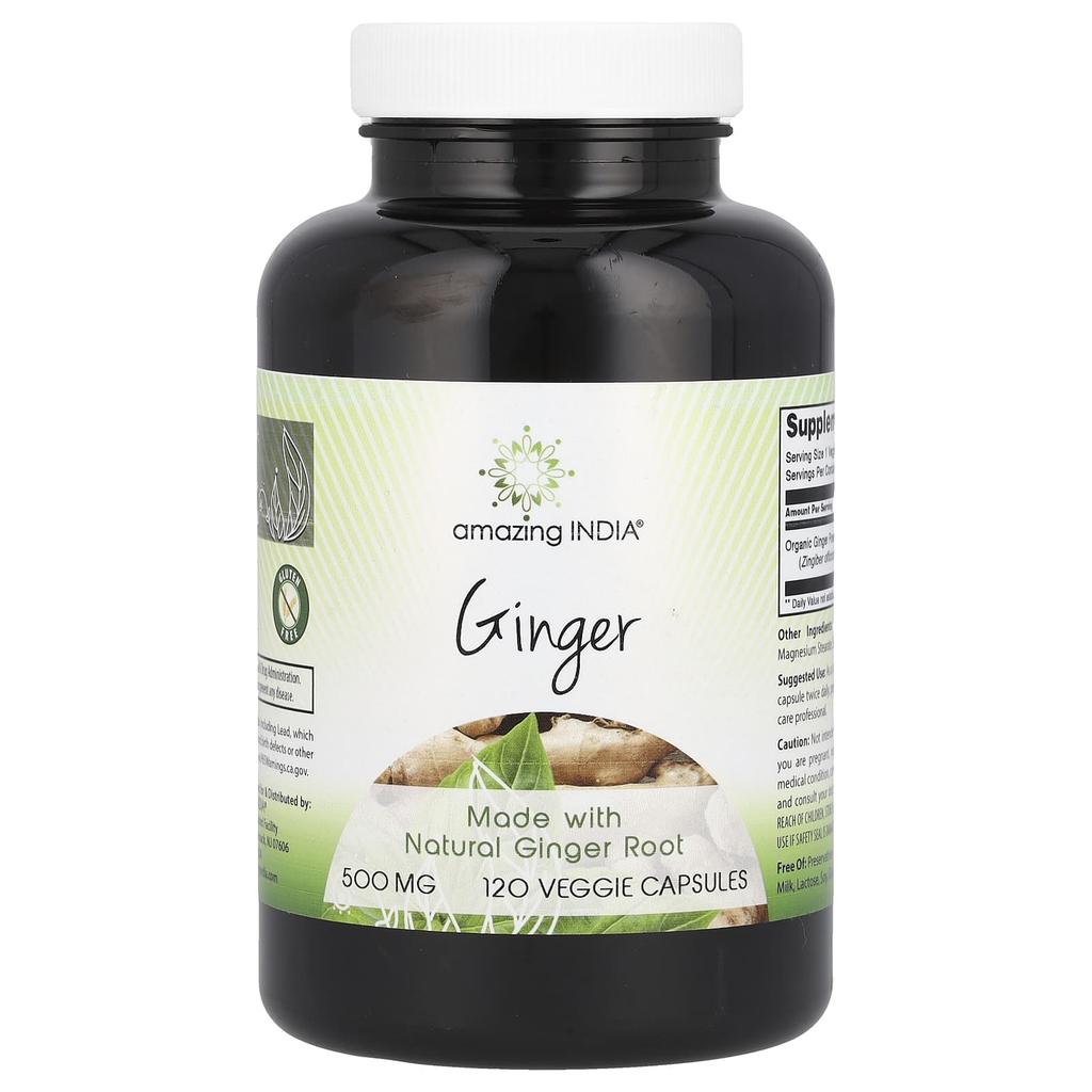 Ginger, 500Mg, 120 Veggie Capsules