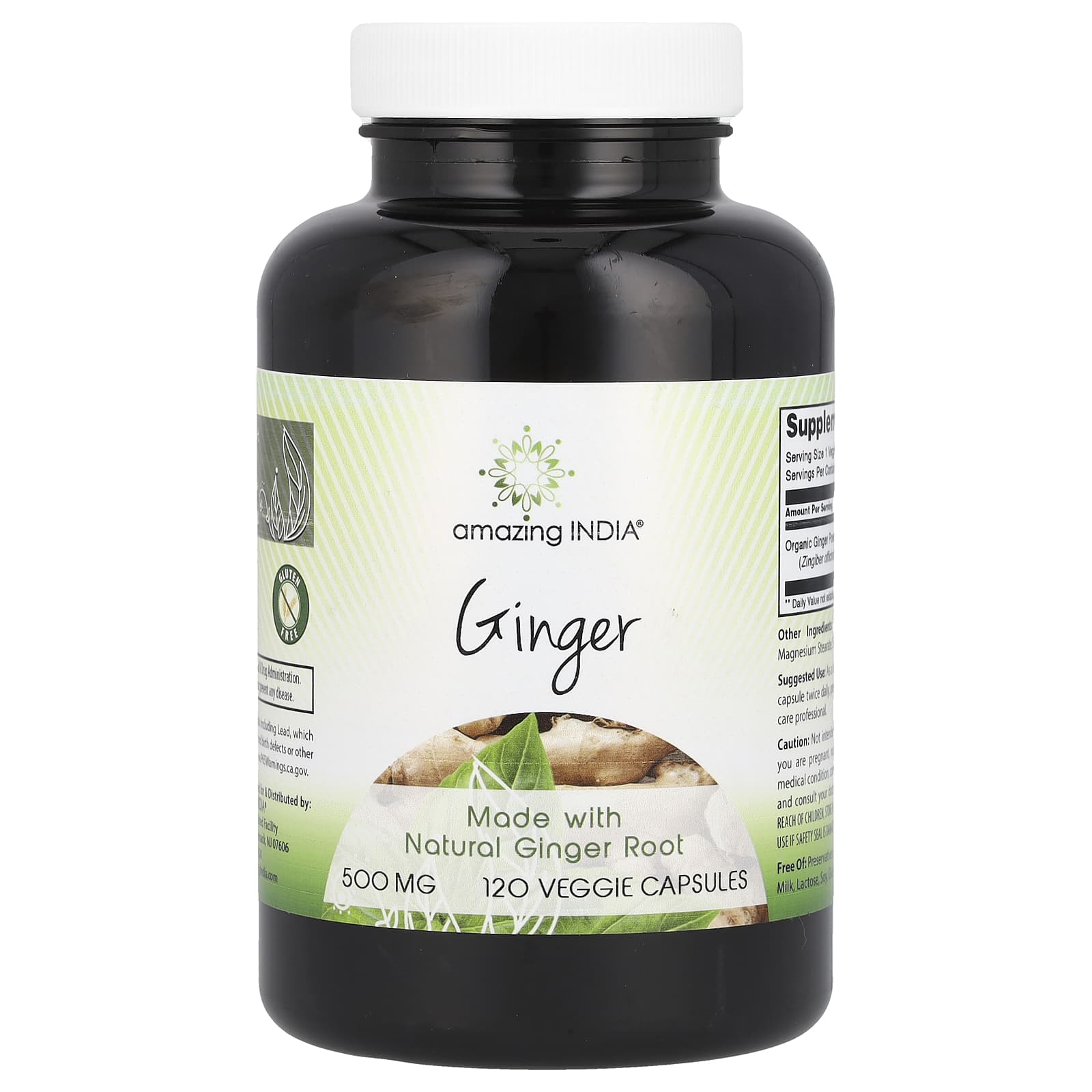 

Ginger, 500Mg, 120 Veggie Capsules