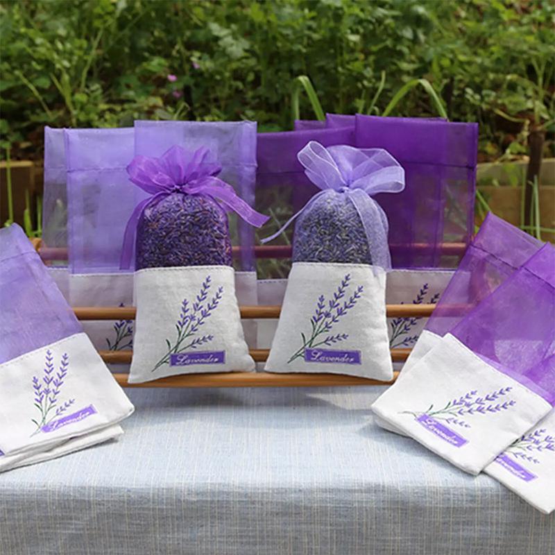 10/20/30pcs Empty Sachets Bag Flower Printing Lavender Fragrance Sachet Bags for Dry Flower Storage Drawstring Fragrance Pouch