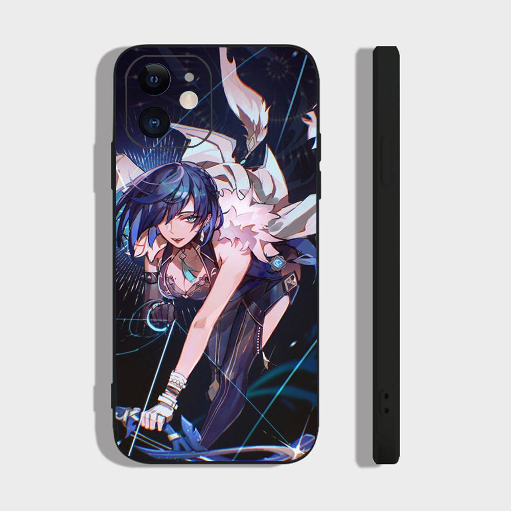 

Yelan Anime Game Genshin Impact Phone Case For IPhone 17 Air 16 15 14 13 Pro Max 11 12 Black Silicone Cover IPHONE 16PROMAX