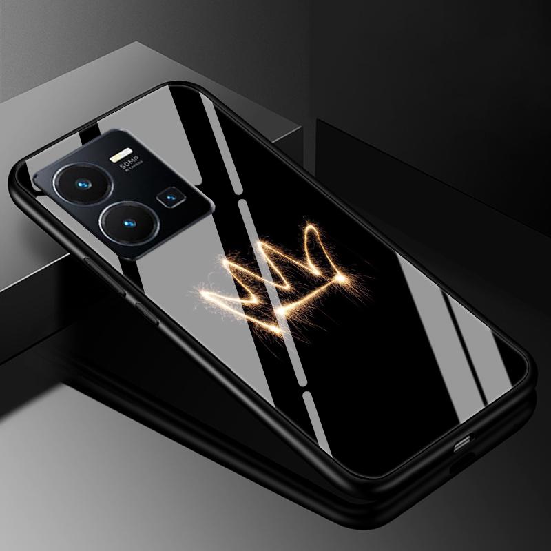 For VIVO Y35 2022 Case Cover Tempered Glass Cases for Vivo V21 5G 4G V21E Y11S Y12S Y20S V20 SE Y03 V2022 V2023 Hard Back Bumper