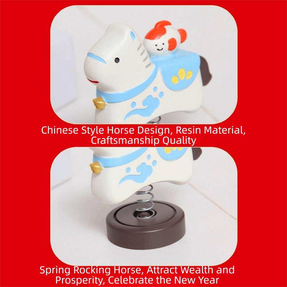 Cartoon Resin Cartoon Horse Statue Handcrafted Rocking Horse Figurine  Home Decoration