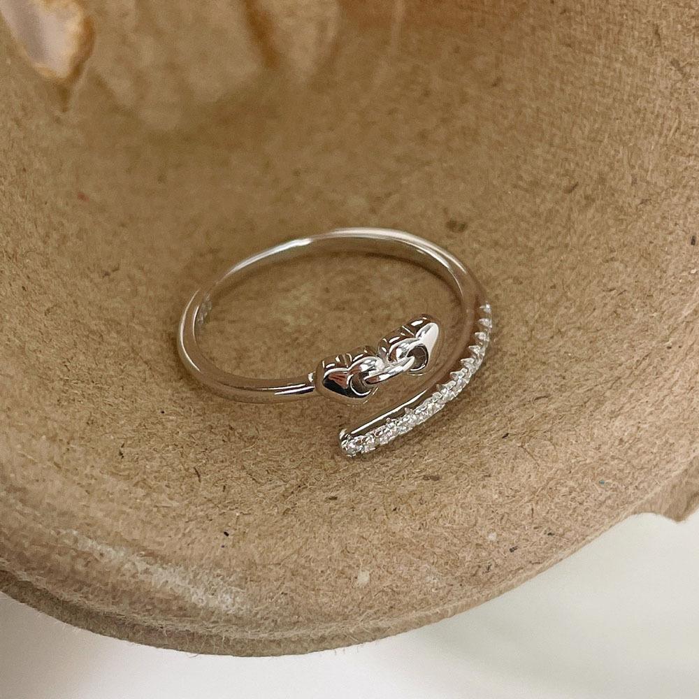 Heart-to-heart Ring Women's Personalized Ring Fashion and Simple Two-color Versatile Index Finger Jewelry