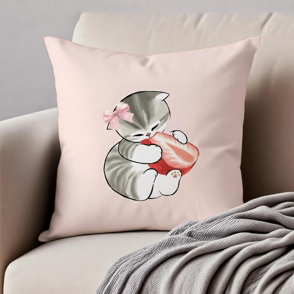 Cute Warm Lovely Mascot MMofusand Cushion Cover Pillowcase Antidustmite Invisible Zipper Short Plush Sofa Cushion