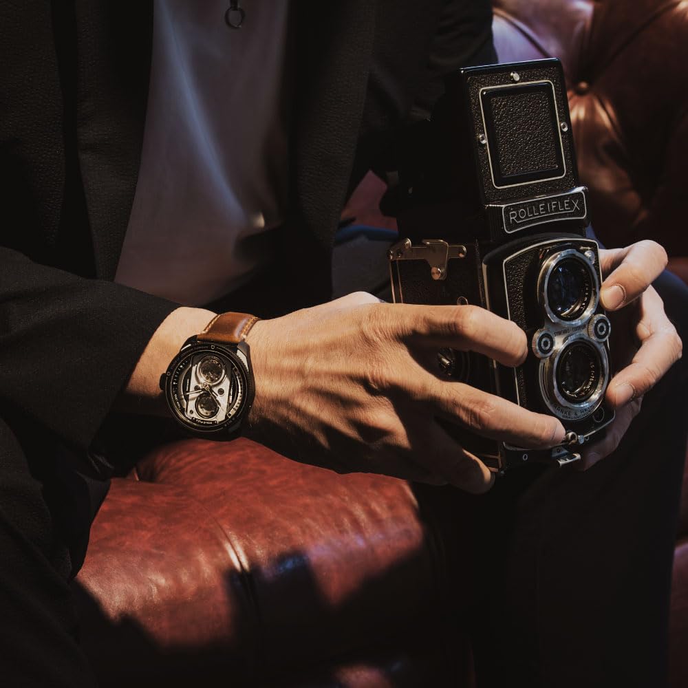 [Steuer] Uhr TWIN LENS Rollei TS2002G Herren Braun