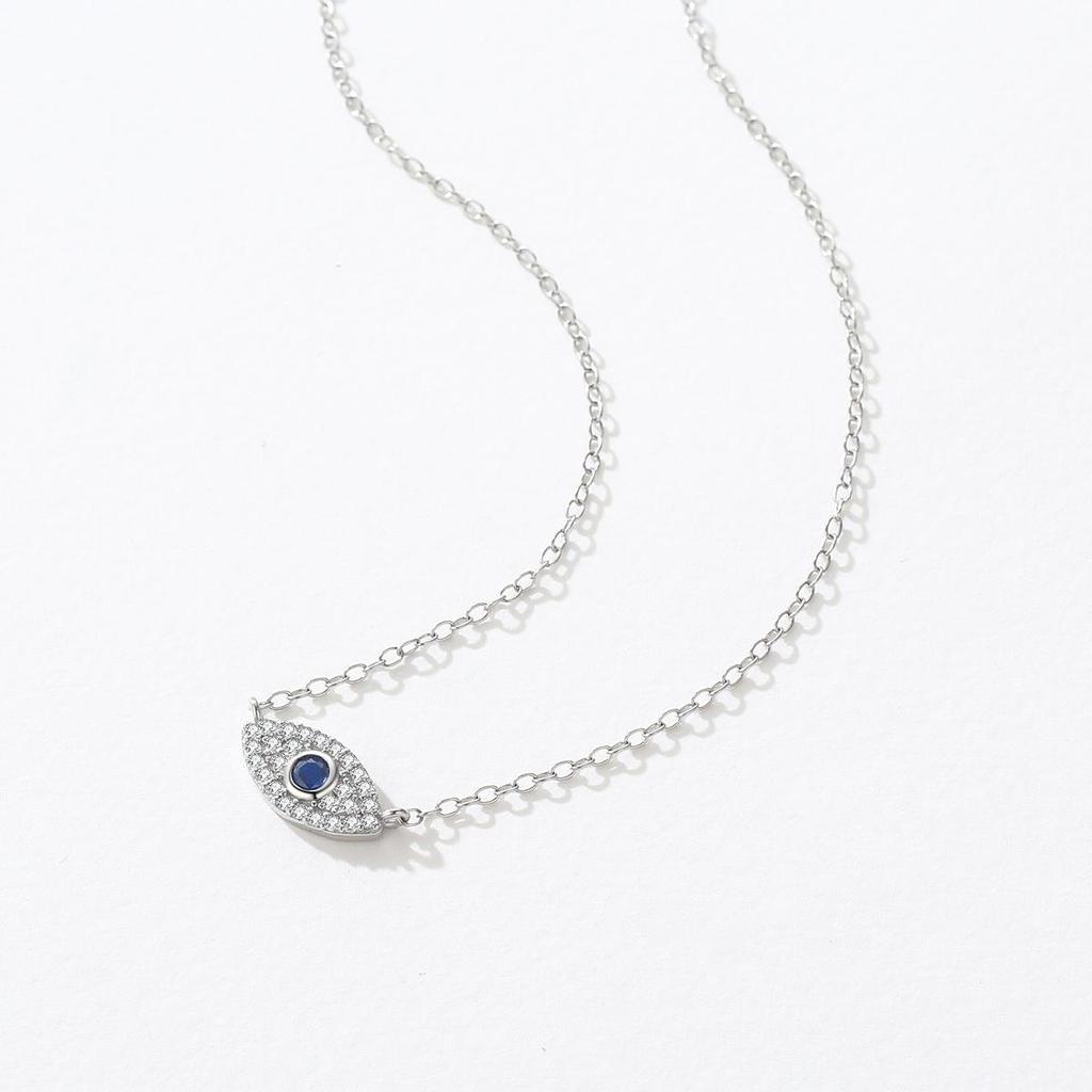 MODIAN 925 Sterling Silver Mysterious Blue Eyes Pendant Necklace Clavicle Chain Link For Women Party Fine Jewelry Birthday Gift
