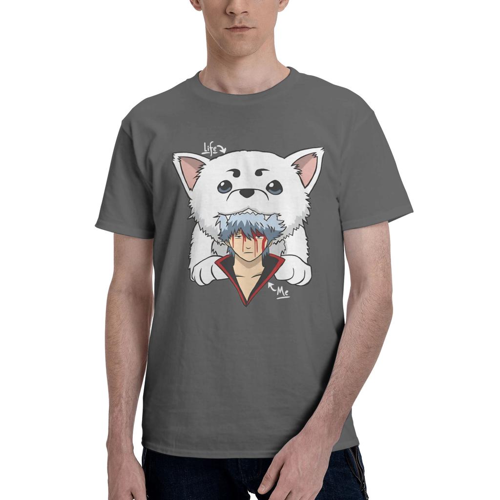 Gintama Gift Men T Shirts Gintama Fashion Tee Shirt Short Sleeve Round Collar Cotton Party Clothes TShirt