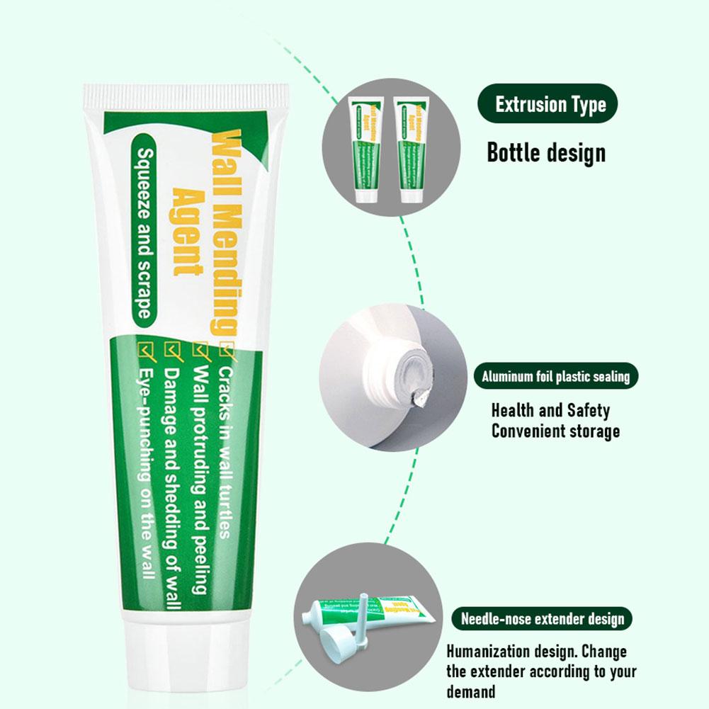 1/4SET Wandreparaturmittel 100g Wandreparaturcreme mit Schaber Farbe Gültig Schimmelresistent Schnelltrocknend Flicken Nagelloch Wiederherstellung Wand