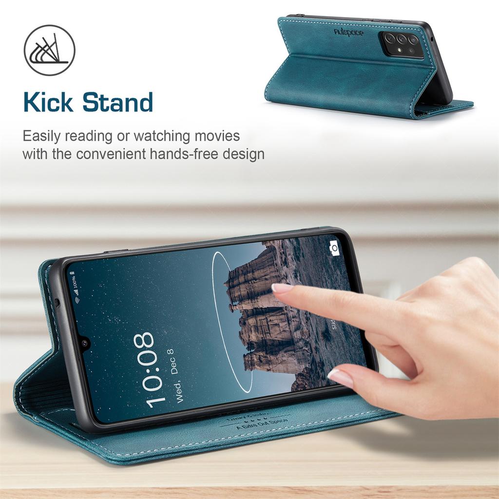Premium Vintage Leather Wallet Case for Samsung Galaxy A33 5G - RFID Protection Flip Cover with Card Slots, Shockproof Retro Style (4 Colors)