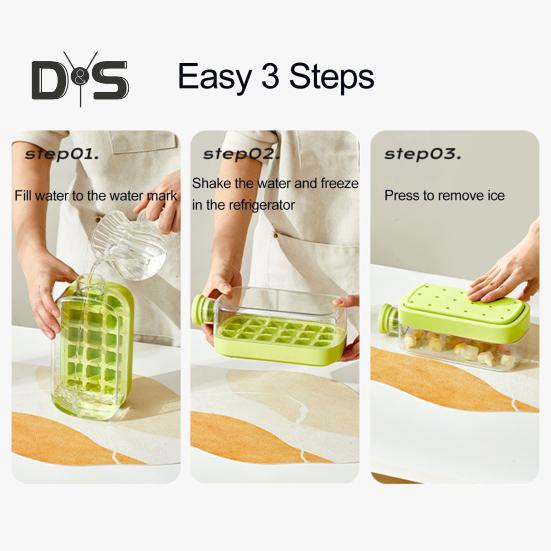 Water Bottle Ice Tray Press-to-Cold 2-in-1 Ice Cube Mold & Kettle Quick Ice Making Portable Bottle Easy Release Silicone Mold Touch-Free Freezer Cup