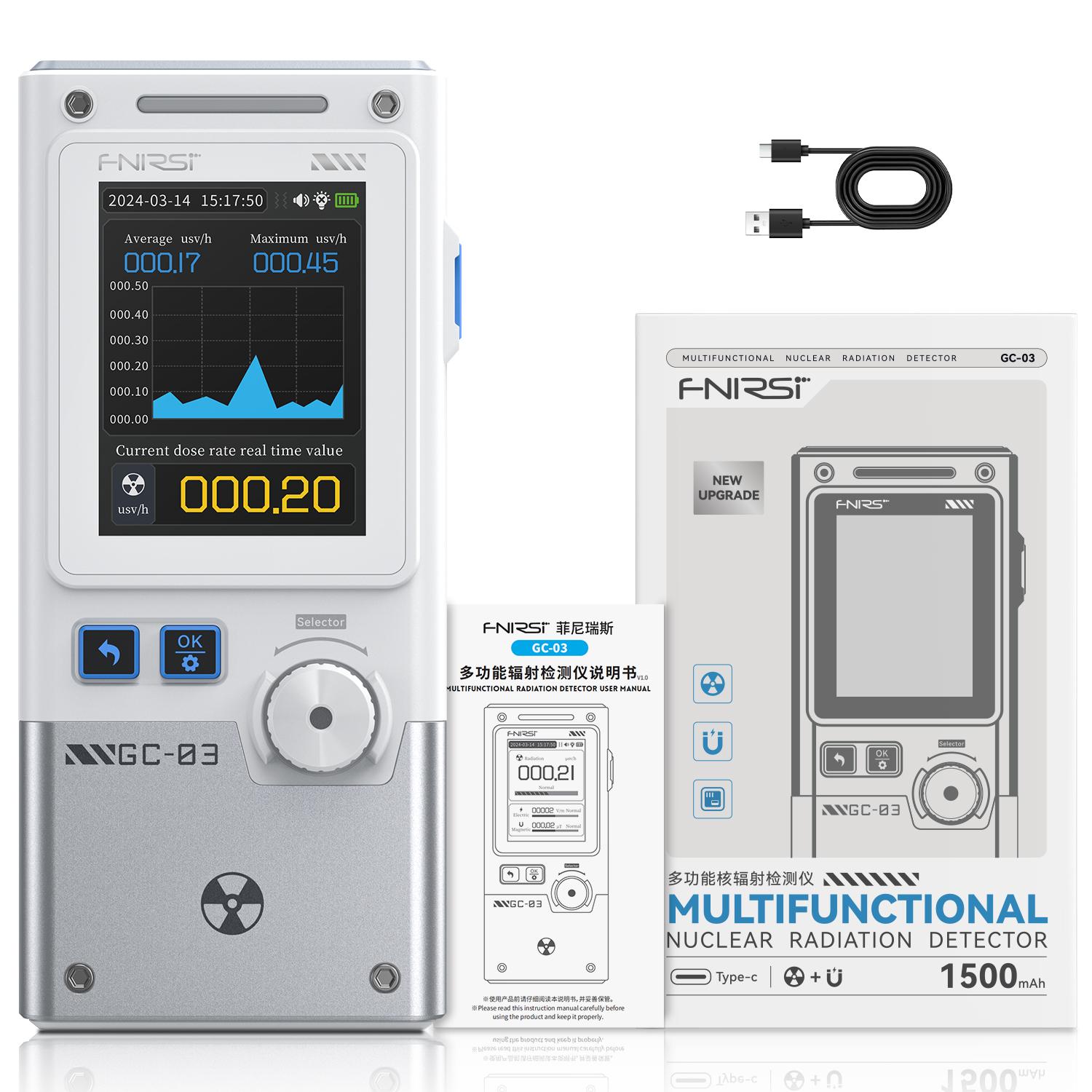 Détecteur De Rayonnement FNIRSI GC-03 3-en-1 (NR+EF+MF) - Neuf - Testeur Électromagnétique