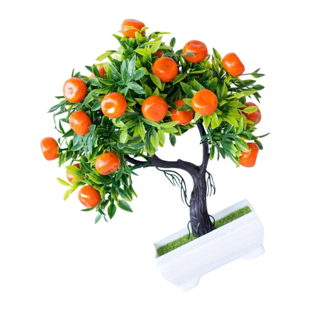 Fake Plants Artificial Orange Tree Realistic Fruit Plant Potted Artificial Fruit Tree  Courtyard