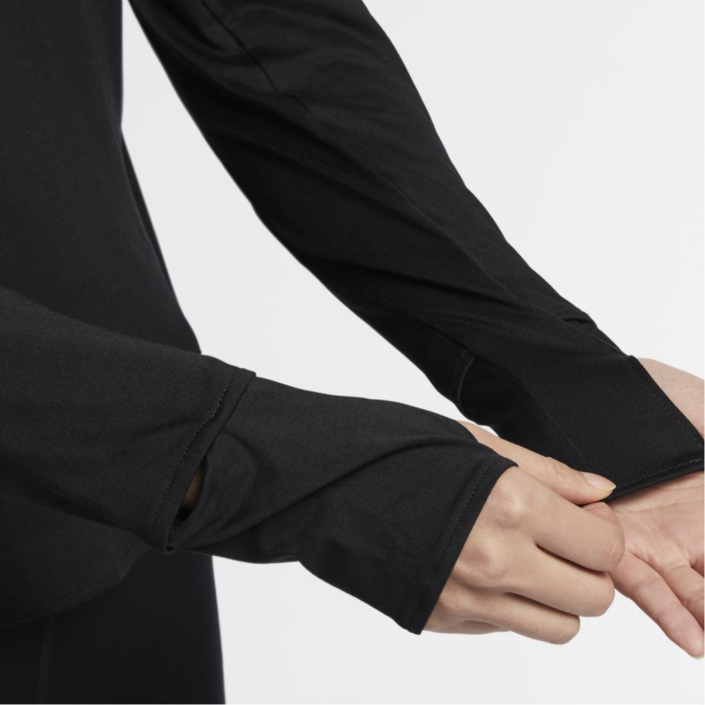 Nike Dri-Fit Swift Series Szybkoschnąca Miękka Jednolita Kolor Koszulka z Długim Rękawem Kobiety Topy Czarny HQ0500010