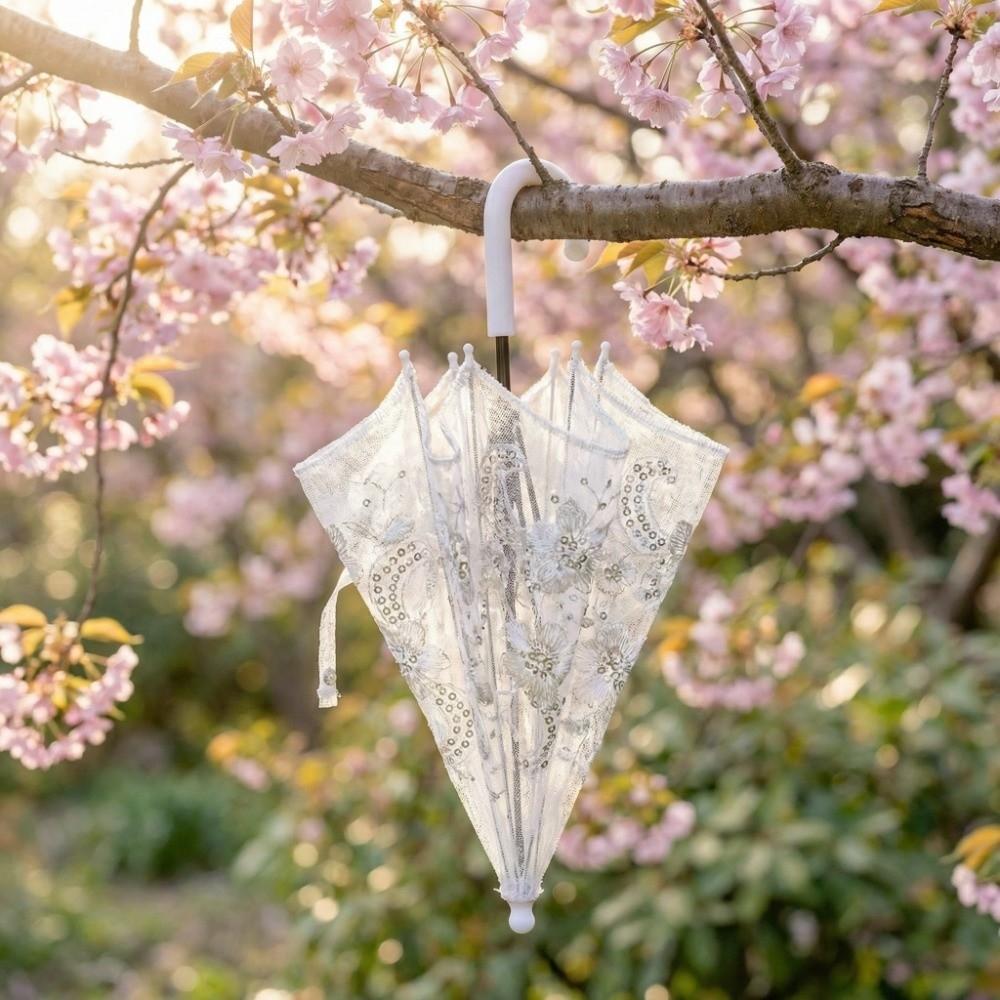 Wedding Decorative Lace Embroidered Umbrella DIY Sequin Umbrella Decorations  Home Decor