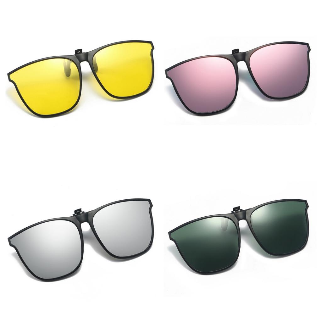 New PC Clip Sunglasses for Outdoor Fishing Driving Day Night Use Durable Lightweight UV Protection