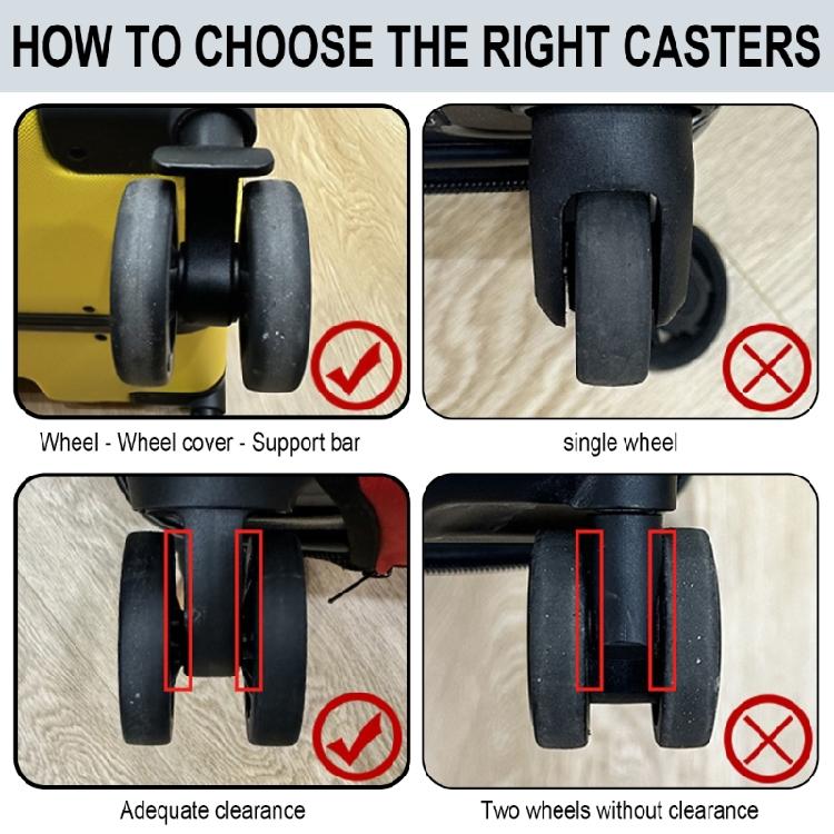 Pack of 8Pcs Luggage Wheel Covers Quiet Noise Reduction Suitcase Protectors Covers for Travel Luggage Replacement