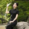 Black national style new Chinese Suzhou long cheongsam improved young 1011 new women's high-end sense daily wear