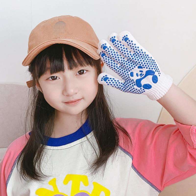 1Pair Mittens Children Gloves Non-Slip Breathable Children Work Gloves Animal Pattern Hand Protectors Gardening Gloves