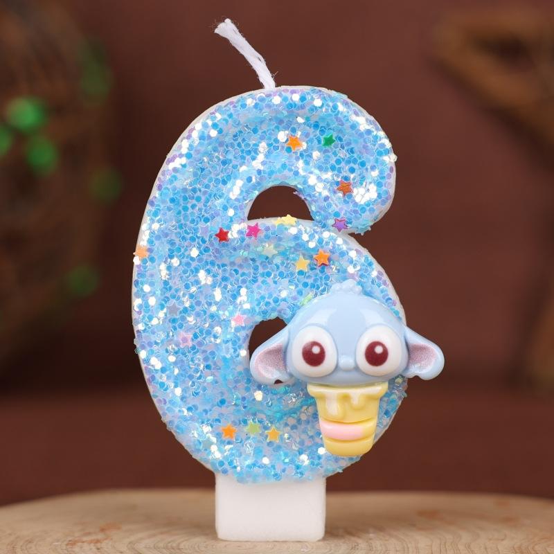 Numbers Birthday Candles Cake Party Handmade Numbers Candles Blue