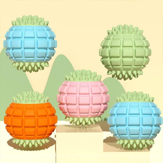 Squeaky Dog Ball Toy Spiky Textured Ball Dog Chew Toy Teeth Cleaning Toy for Dogs Outdoor Training Interactive Fetch Play
