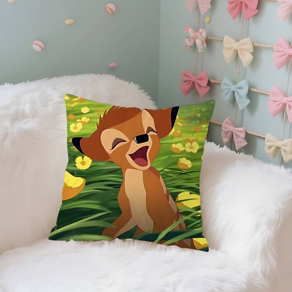 Classic Cartoon BBambiS Kawaii Throw Pillow Covers Pattern Cushion Cover Suitable For Sofa Bedroom Car Pillow Cover
