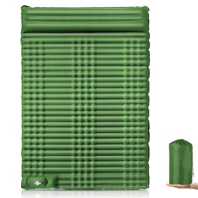 Double Self Inflating Sleeping Pad Camping Bed for Adults with Built-in Foot Pump and Pillows