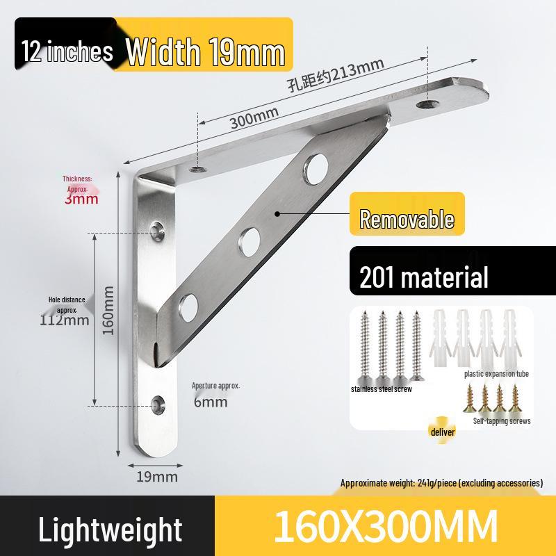 Stainless Steel Right Angle Wall Shelf Bracket Support