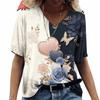 Butterfly 3D Printed T-shirt Women's T-shirt Summer V-neck