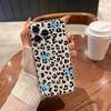Trendy Leopard Blue Bow Phone Case For iPhone 17 Air 16E 16 15 14 11 Pro Max Plus 13 12 Mini 8 7 X Transparent Shockproof Cover