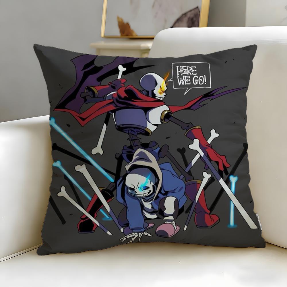 classic game Undertale Cushion Cover Soft  EasyWash Pillow Case  Versatile for Couch Bed Travel and Office