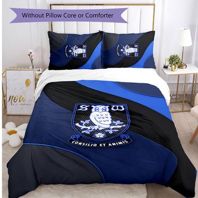 Sheffield Wednesday Football Printed 3 Pieces Bedding Set, Comfortable Skin Friendly Bedroom Duvet Cover Set