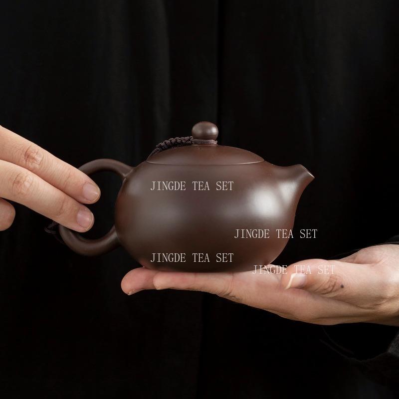 

1PCS Yixing handmade purple clay teapot for home use raw ore purple clay ball hole Western style teapot zisha tea pot