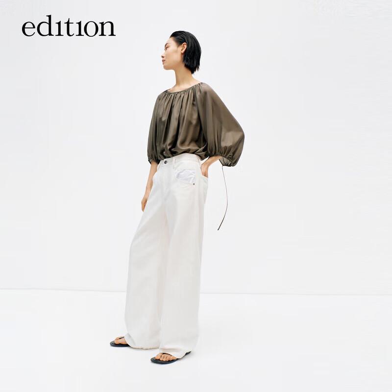 Edition Retro Lantern Sleeve Silk Shirt S