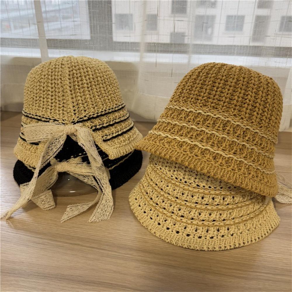 Anti-UV Bucket Hat Lace Fisherman Hat New Sunscreen Hat  Summer
