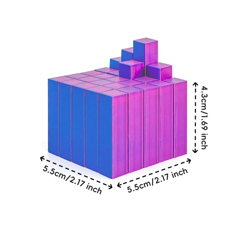 3D-Druck Zauberwürfel 5x5 Bunter Zauberwürfel Stressabbau Spielzeug Lustige Fidget Spielzeuge Für Kind Erwachsener Leuchtet im Dunkeln Schreibtisch Dekoration