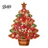 Small Wooden Holiday Decorations Christmas Tree Ornaments, Vintage Colorful Desktop Decoration, Rustic Wood Figurines Indoor Decoration Items
