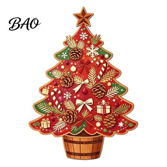 Small Wooden Holiday Decorations Christmas Tree Ornaments, Vintage Colorful Desktop Decoration, Rustic Wood Figurines Indoor Decoration Items