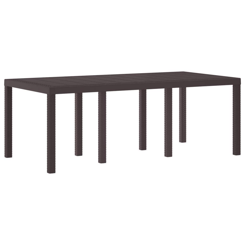 Brown Garden Table 200 x 100 x 73 cm Poly Rattan