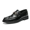 Fashion Crocodile Pattern Men Fashion Shoes Office Business Men Dress Shoes Luxury Brand  Italian Men Oxford Footwear Metal Decoration