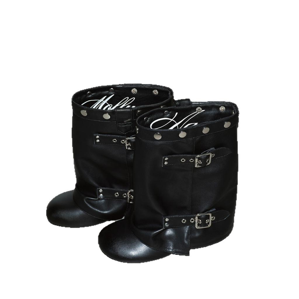 Short Boots Women'S Summer Fashion High Heel Boots Women'S Black Medium Tube Pile Boots Women'S