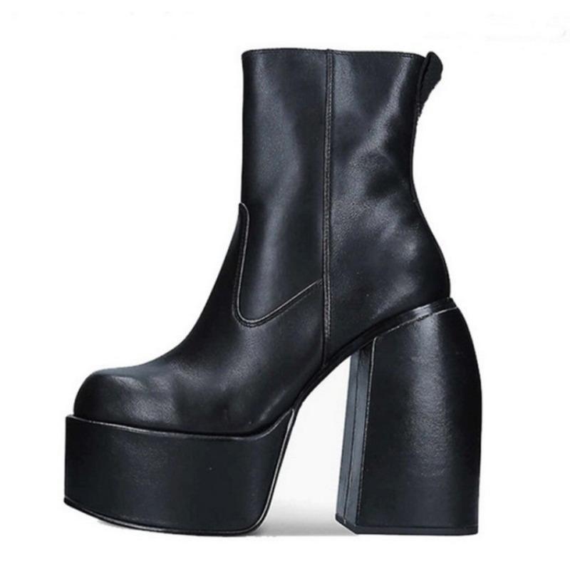 Autumn and winter new thick-bottomed water platform thick-heeled high-heeled thick-heeled knee boots women's sleeve slim knight boots