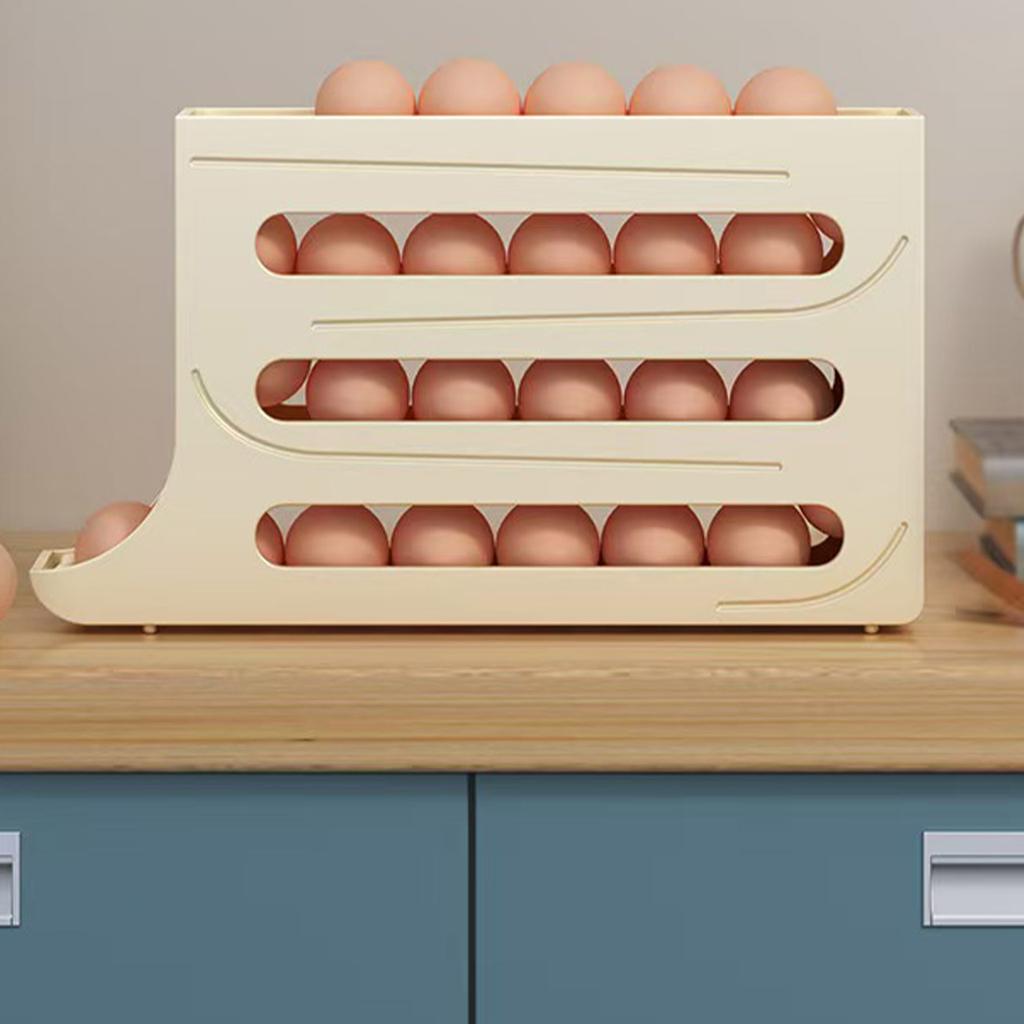 Shelves for Eggs Refrigerator, 4 Levels, and a Dispenser of Eggs  Organizer Egg the Refrigerator Rolling Machine for Kitchen