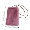 Women Plush Crossbody Bag Solid Color Mobile Phone Bag Versatile Mini Wallet Plush Shoulder Bag  Autumn and Winter